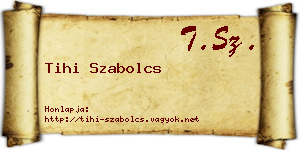 Tihi Szabolcs névjegykártya